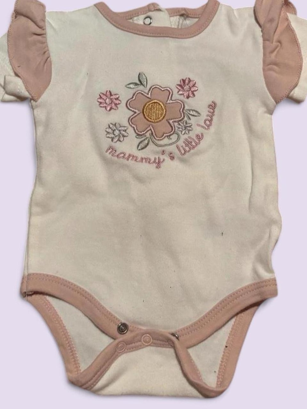 Chickpea Organic Cream + Blush Pink Onsie